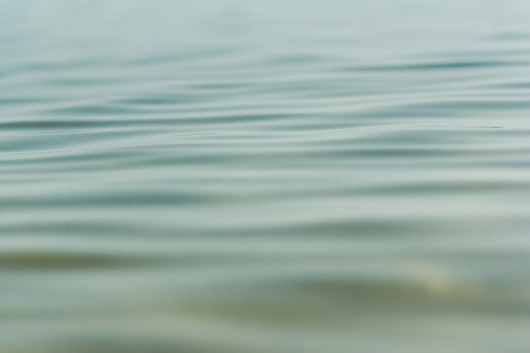 Calm, glassy sea water in soft light