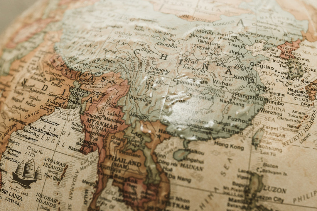 Close-up of a vintage globe