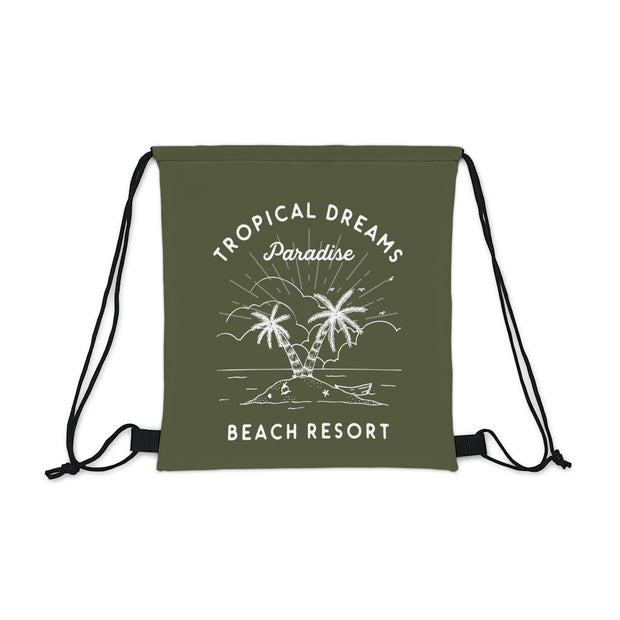 Tropical Dreams Beach Resort Drawstring Bag 🌴👜