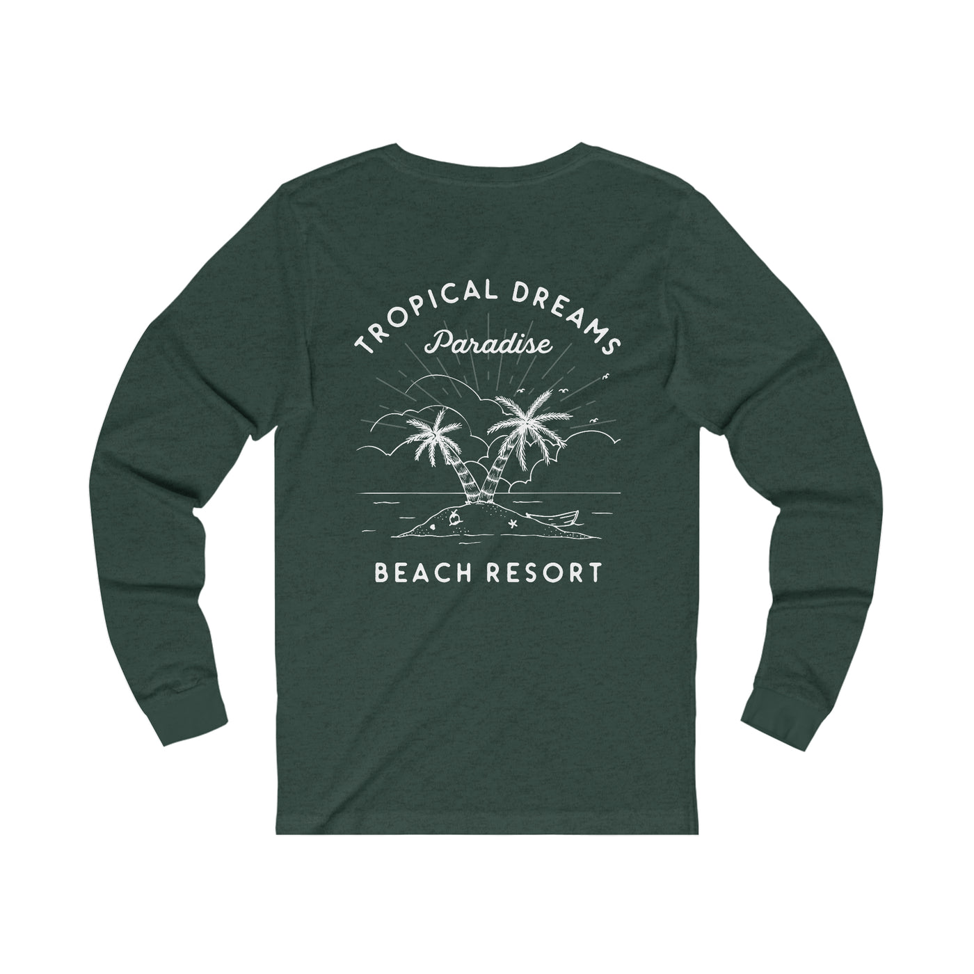 Tropical Dreams Beach Resort Retro Long-Sleeve T-Shirt