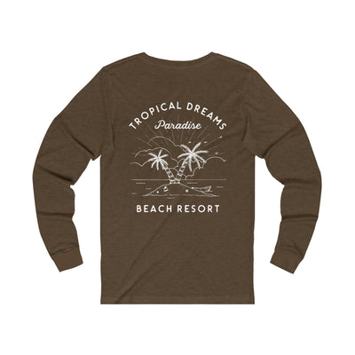 Tropical Dreams Beach Resort Retro Long-Sleeve T-Shirt
