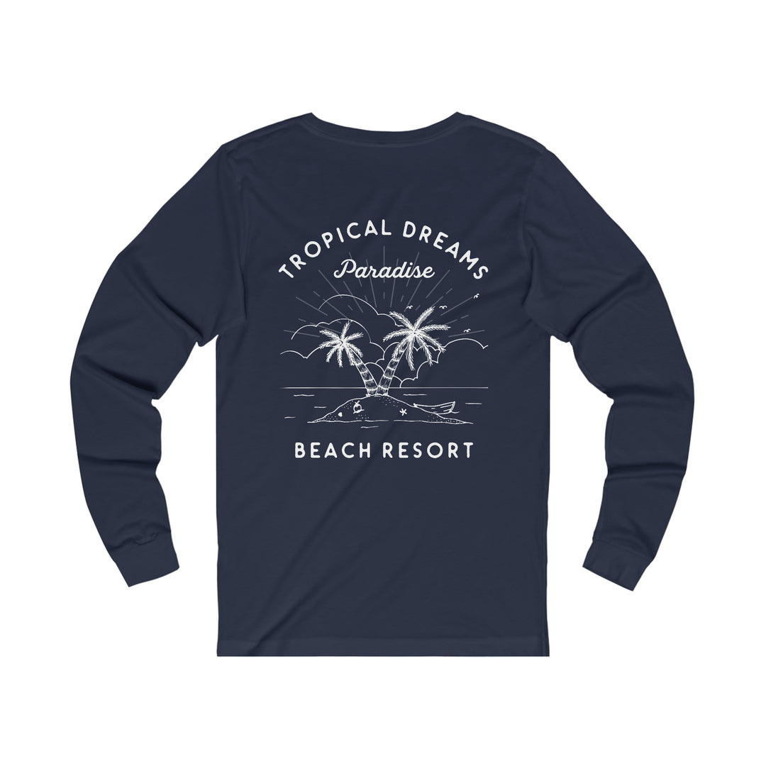 Tropical Dreams Beach Resort Retro Long-Sleeve T-Shirt