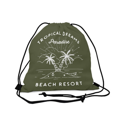 Tropical Dreams Beach Resort Drawstring Bag 🌴👜