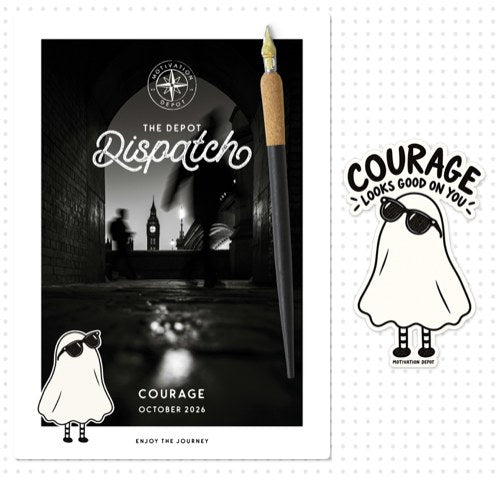 October design preview: The Depot Dispatch Courage cover and the Ghostie sticker