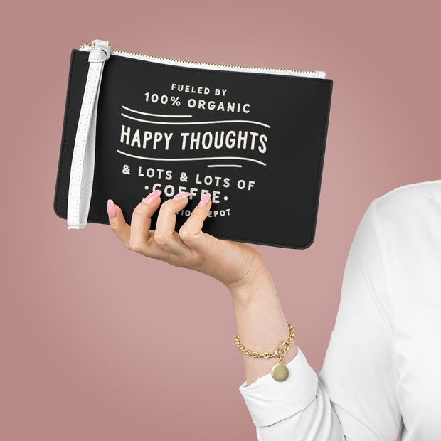 Fueled by 100% Organic Happy Thoughts + Coffee Clutch