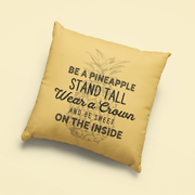 Be a Pineapple Quote Vintage Retro Pillow