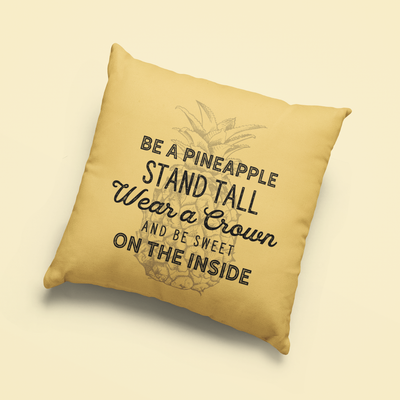Be a Pineapple Quote Vintage Retro Pillow